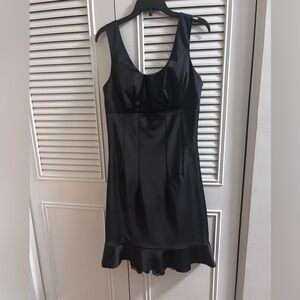 VTG Satin and Lace MUZAFFER brand cocktail dress-0136